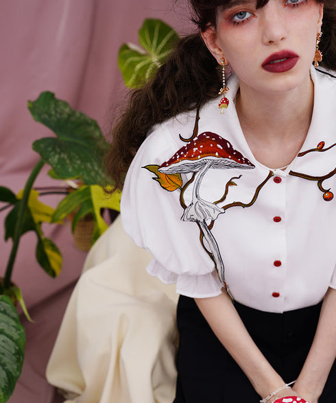 Mushroom Berry Blouse